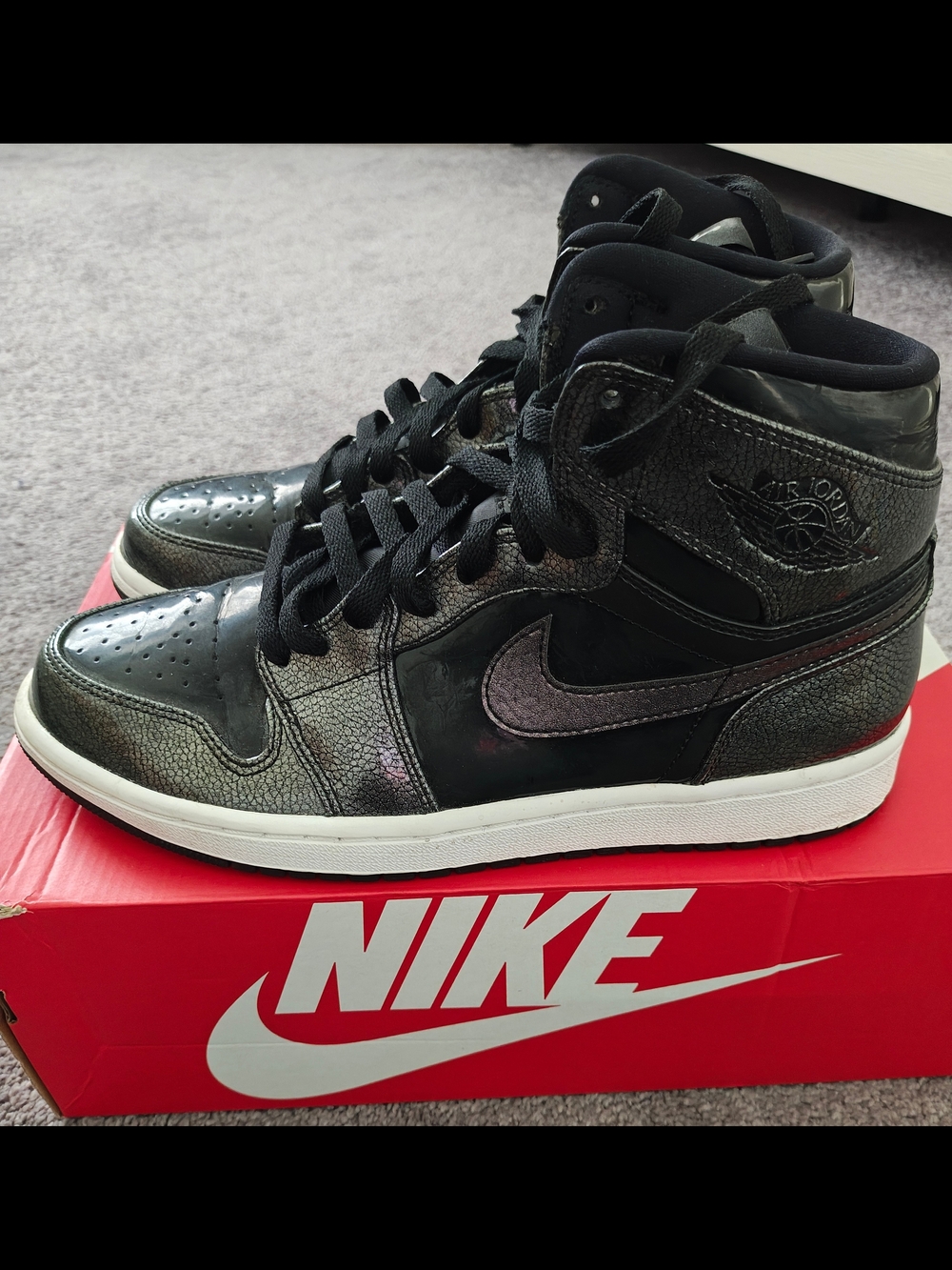 Nike Air Jordan 1 High Black Iridescent Sneakers